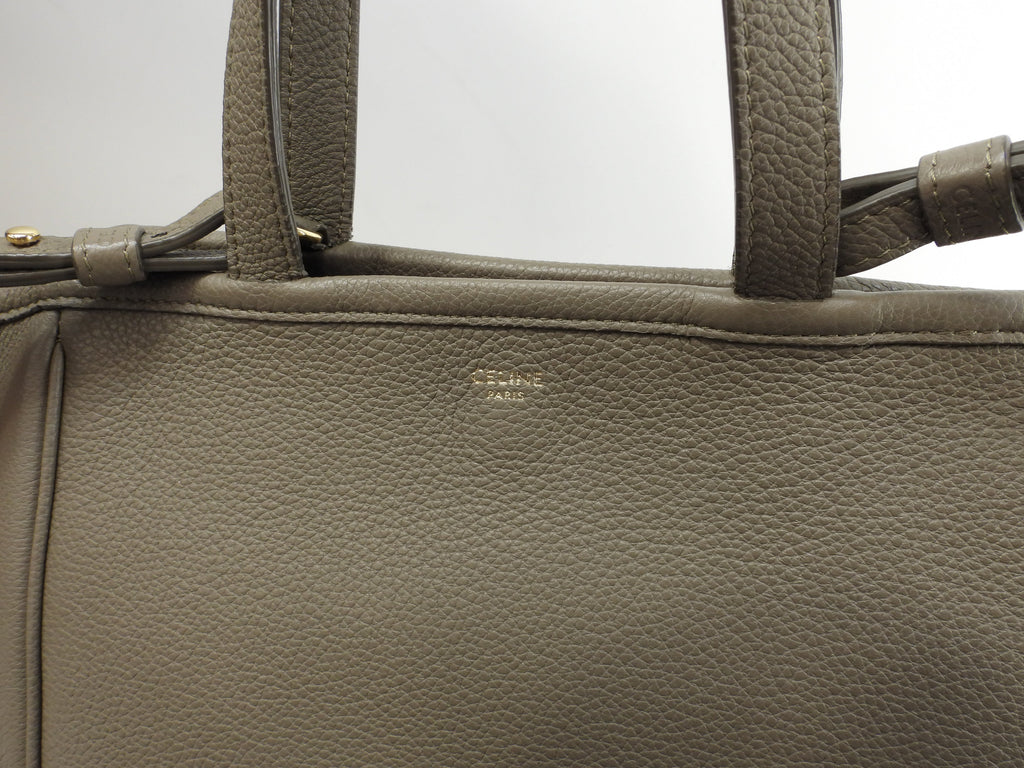 Celine Folded Cabas Small pelle grigio mini tote bag borsa a mano@S-SL-4280
