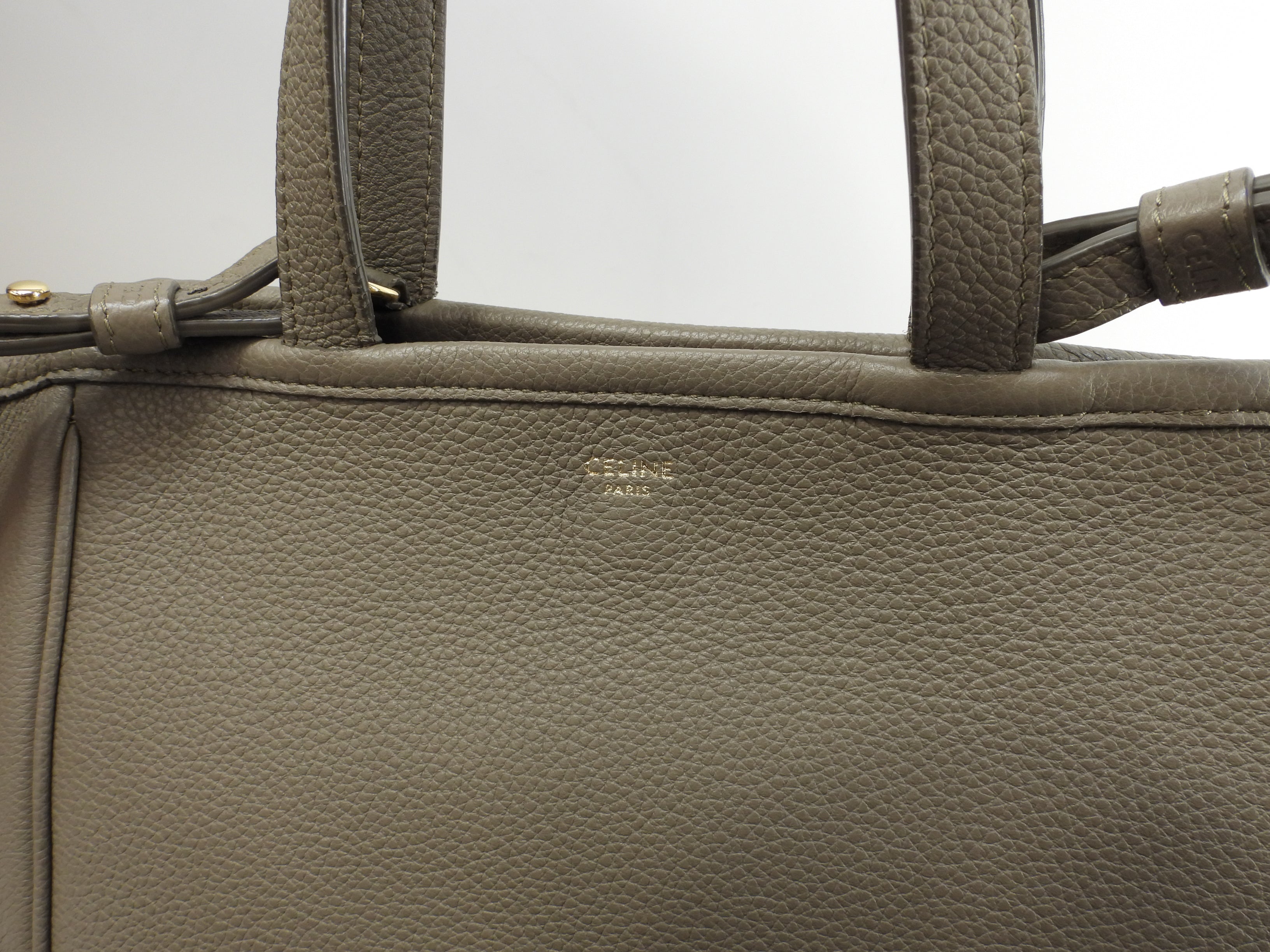 Celine Folded Cabas Small pelle grigio mini tote bag borsa a mano@S-SL-4280