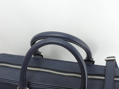 Cartella Prada con tracolla Saffiano blu borsa documenti astuccio documenti, ottime condizioni@7/R164