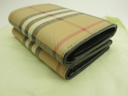 Burberry Mini portafoglio a scacchi in PVC/pelle Portafoglio a 3 ante Piccolo portafoglio Inutilizzato@MDTITSIC70CHI