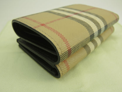 Burberry Mini portafoglio a scacchi in PVC/pelle Portafoglio a 3 ante Piccolo portafoglio Inutilizzato@MDTITSIC70CHI