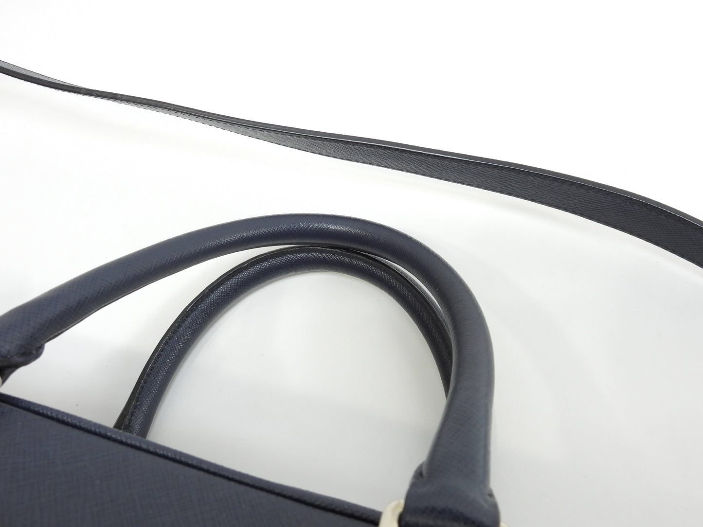 Cartella Prada con tracolla Saffiano blu borsa documenti astuccio documenti, ottime condizioni@7/R164