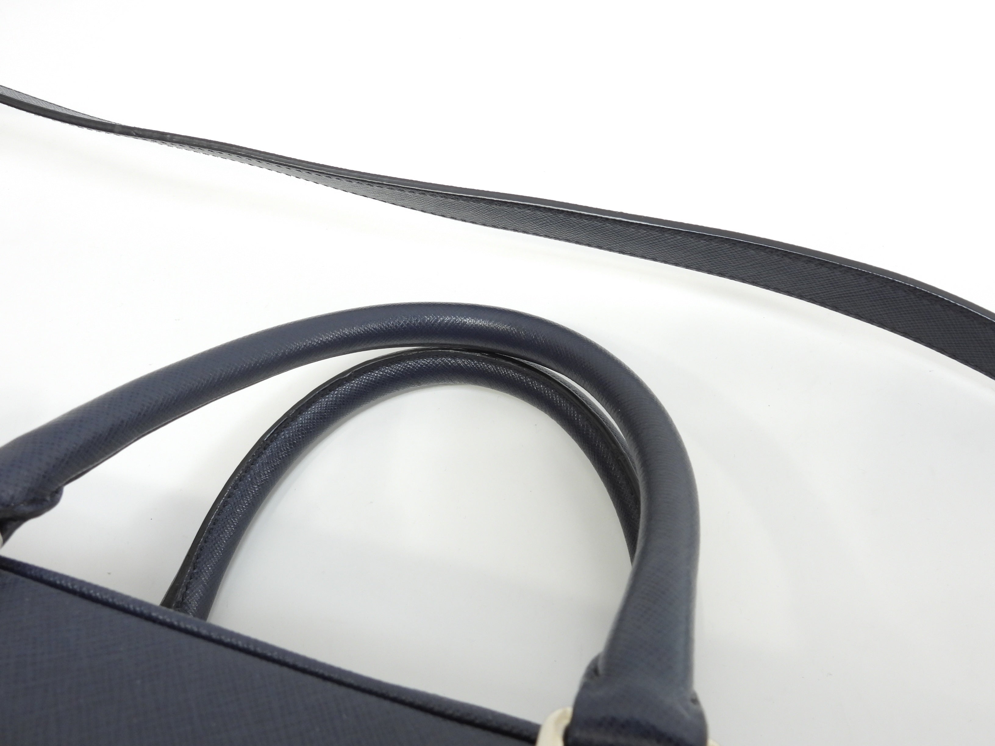 Cartella Prada con tracolla Saffiano blu borsa documenti astuccio documenti, ottime condizioni@7/R164