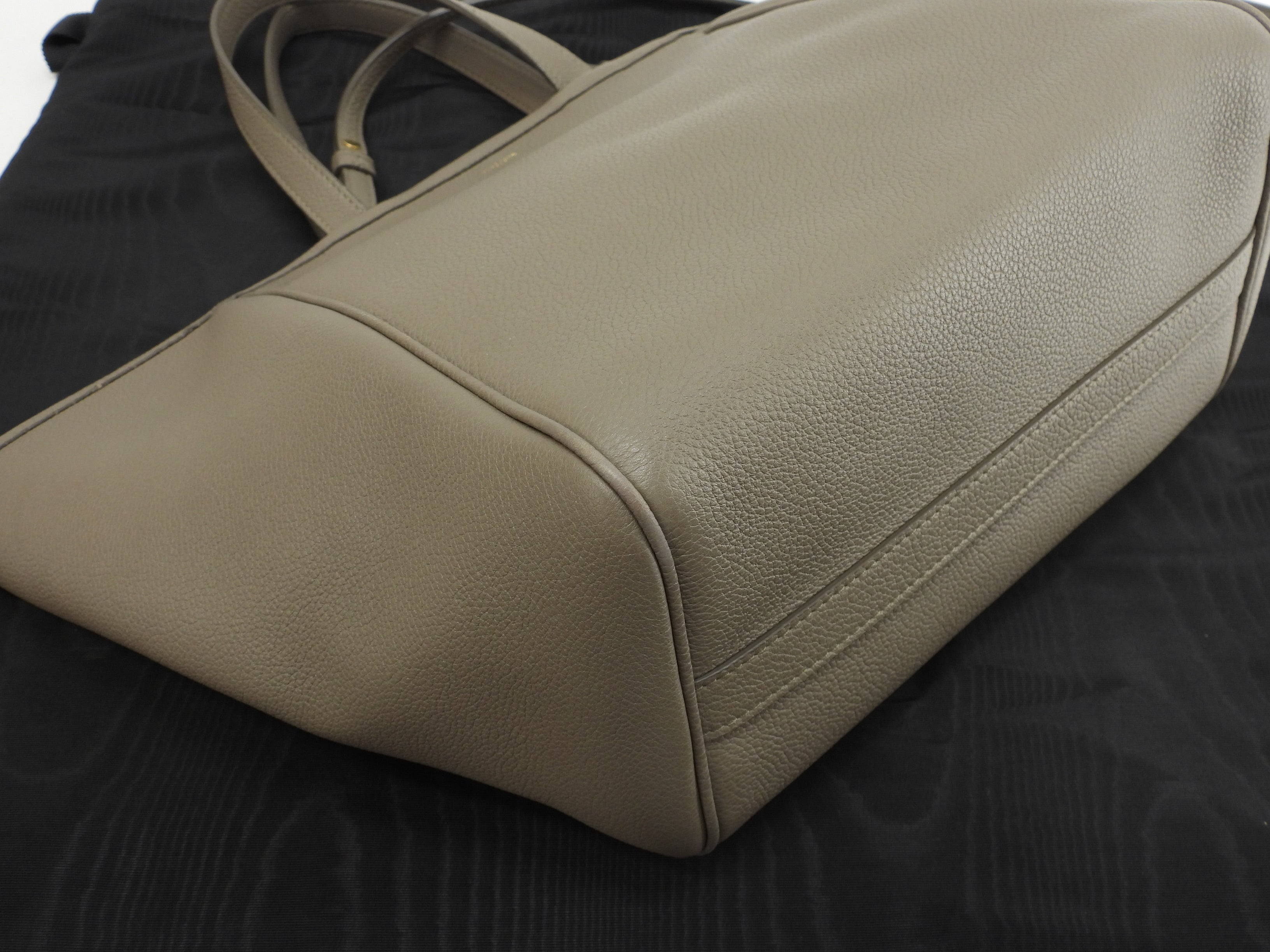 Celine Folded Cabas Small pelle grigio mini tote bag borsa a mano@S-SL-4280