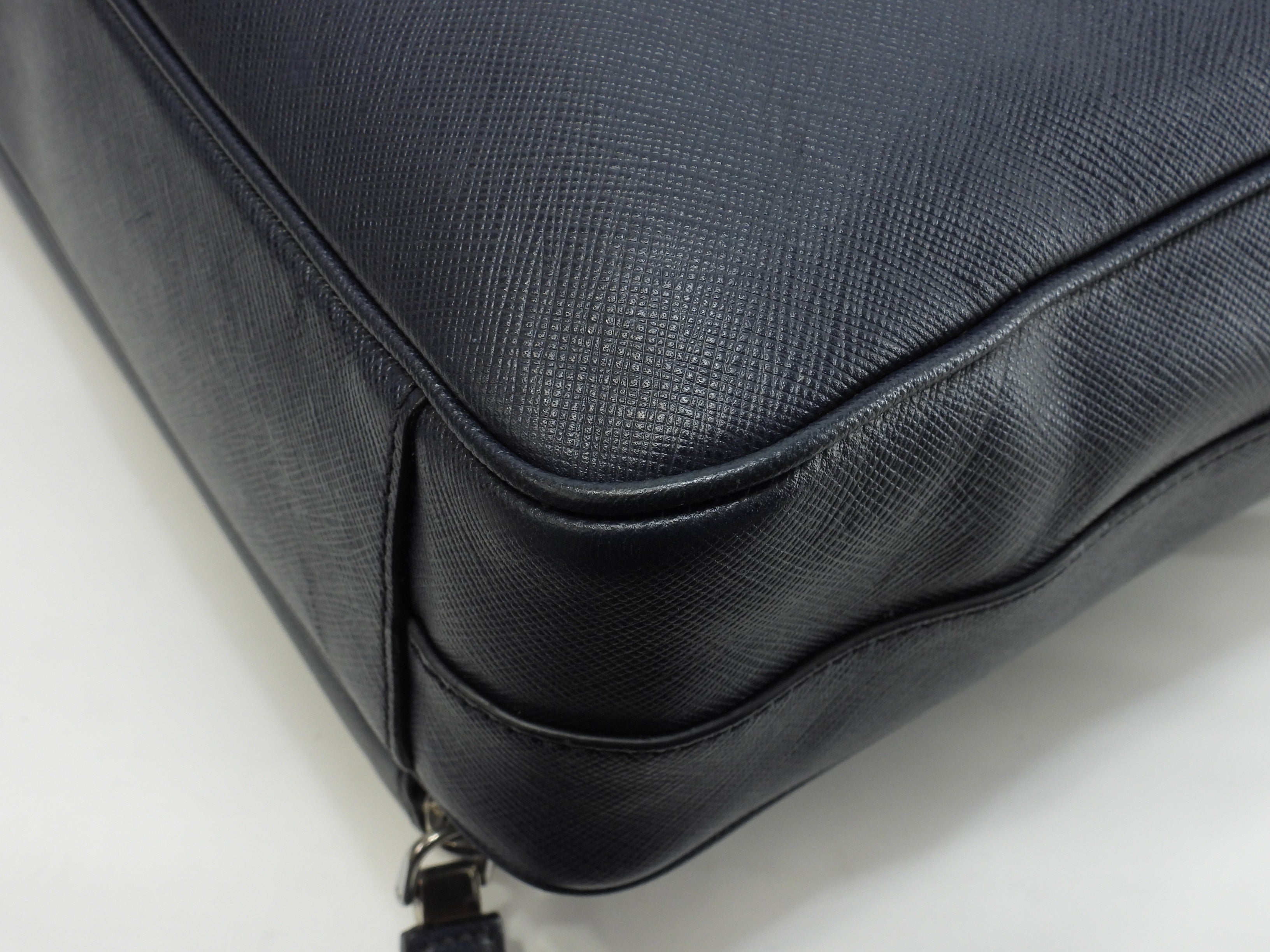 Cartella Prada con tracolla Saffiano blu borsa documenti astuccio documenti, ottime condizioni@7/R164