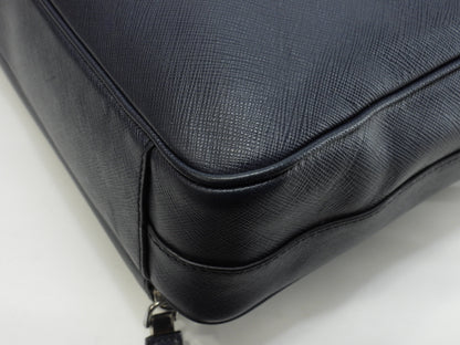 Cartella Prada con tracolla Saffiano blu borsa documenti astuccio documenti, ottime condizioni@7/R164
