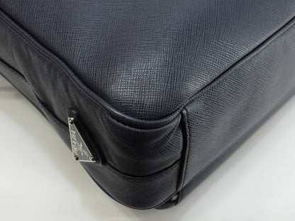 Cartella Prada con tracolla Saffiano blu borsa documenti astuccio documenti, ottime condizioni@7/R164
