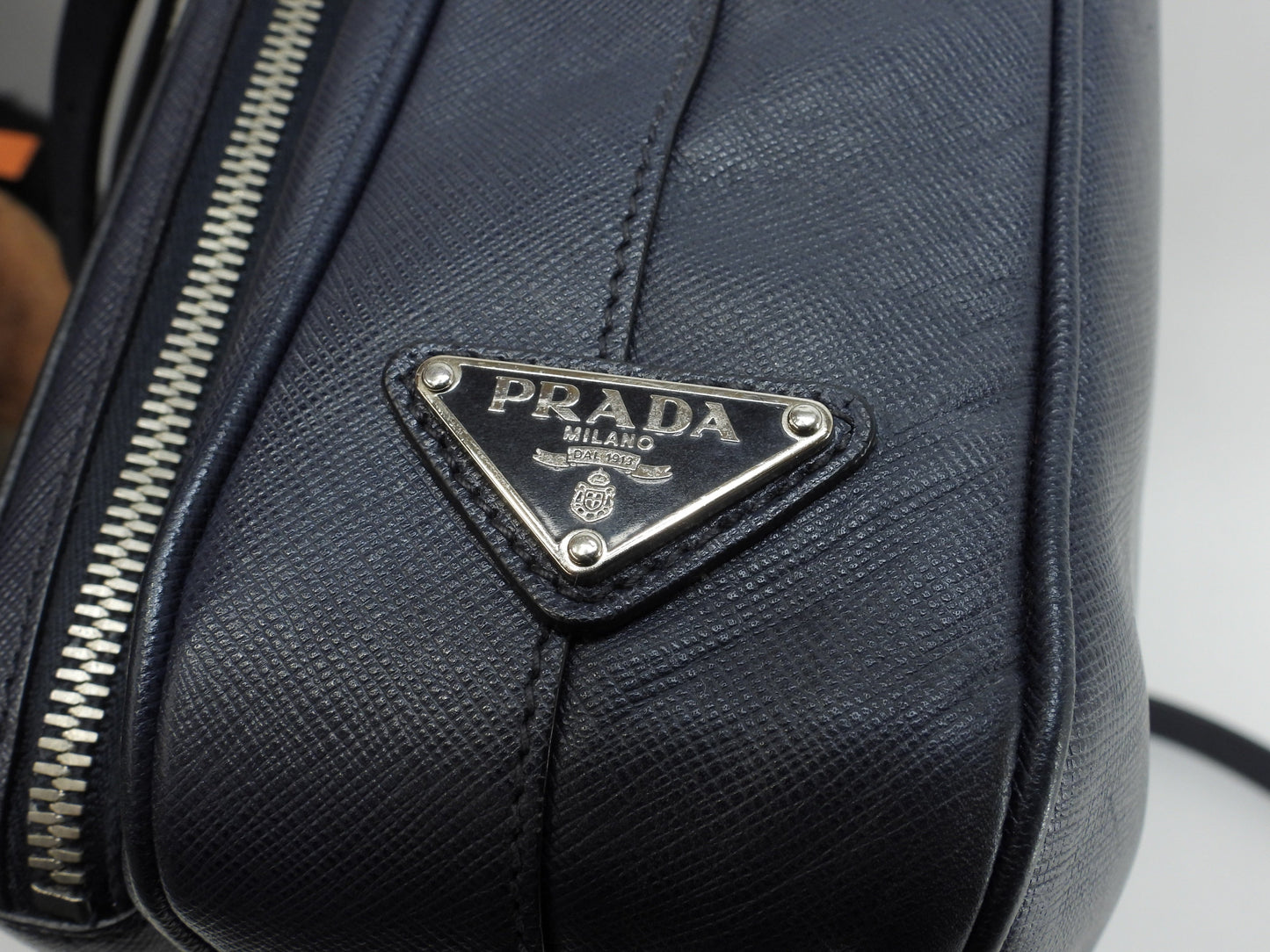 Cartella Prada con tracolla Saffiano blu borsa documenti astuccio documenti, ottime condizioni@7/R164