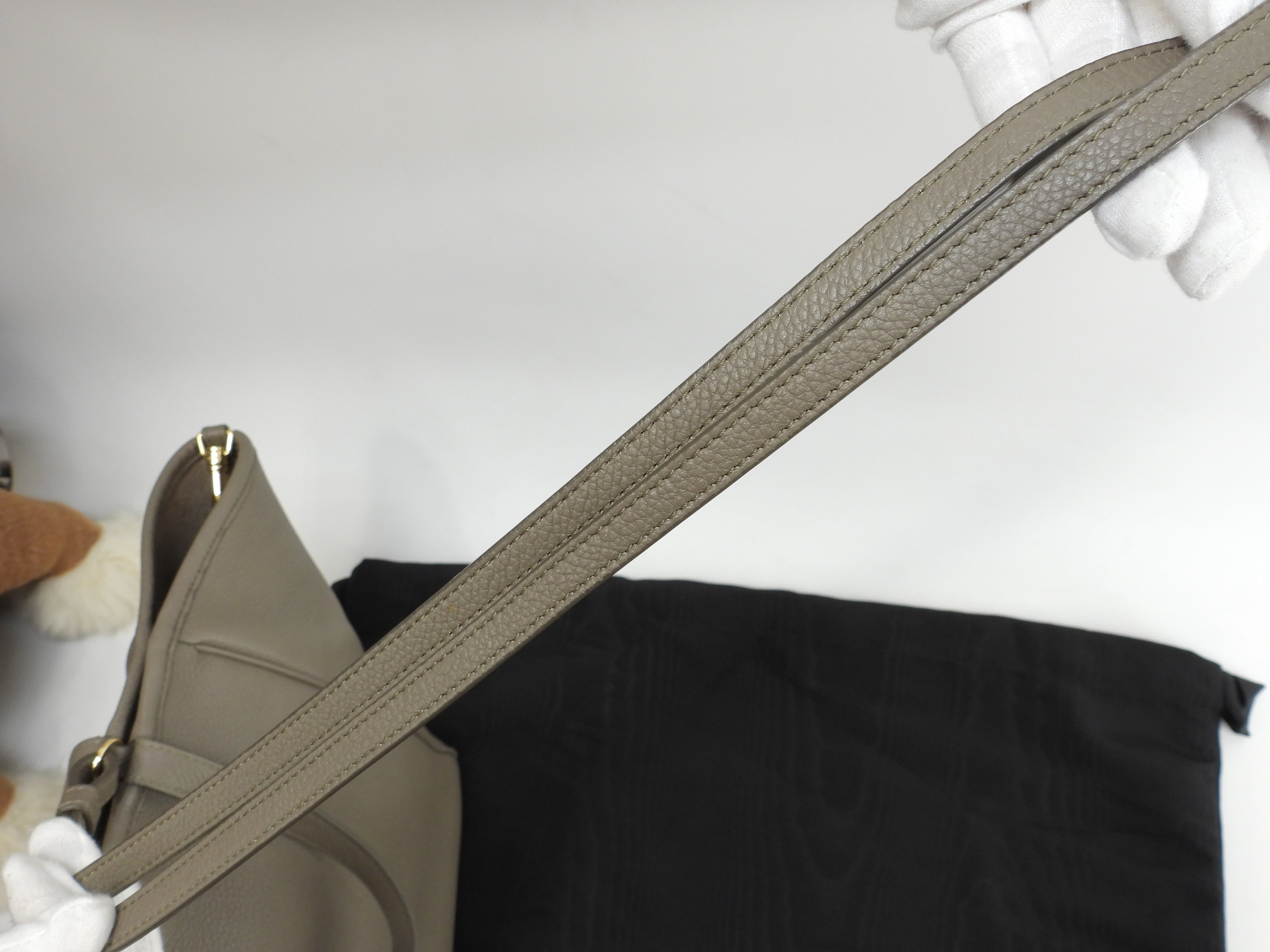 Celine Folded Cabas Small pelle grigio mini tote bag borsa a mano@S-SL-4280