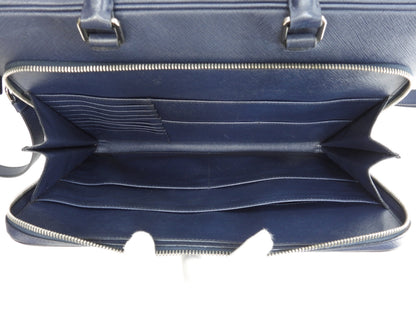 Cartella Prada con tracolla Saffiano blu borsa documenti astuccio documenti, ottime condizioni@7/R164