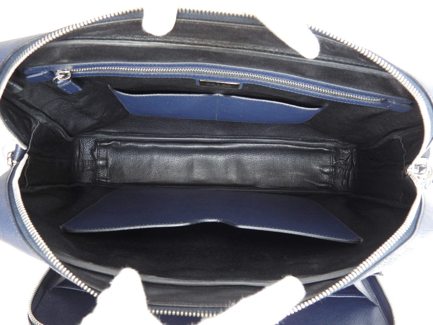 Cartella Prada con tracolla Saffiano blu borsa documenti astuccio documenti, ottime condizioni@7/R164