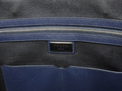 Cartella Prada con tracolla Saffiano blu borsa documenti astuccio documenti, ottime condizioni@7/R164