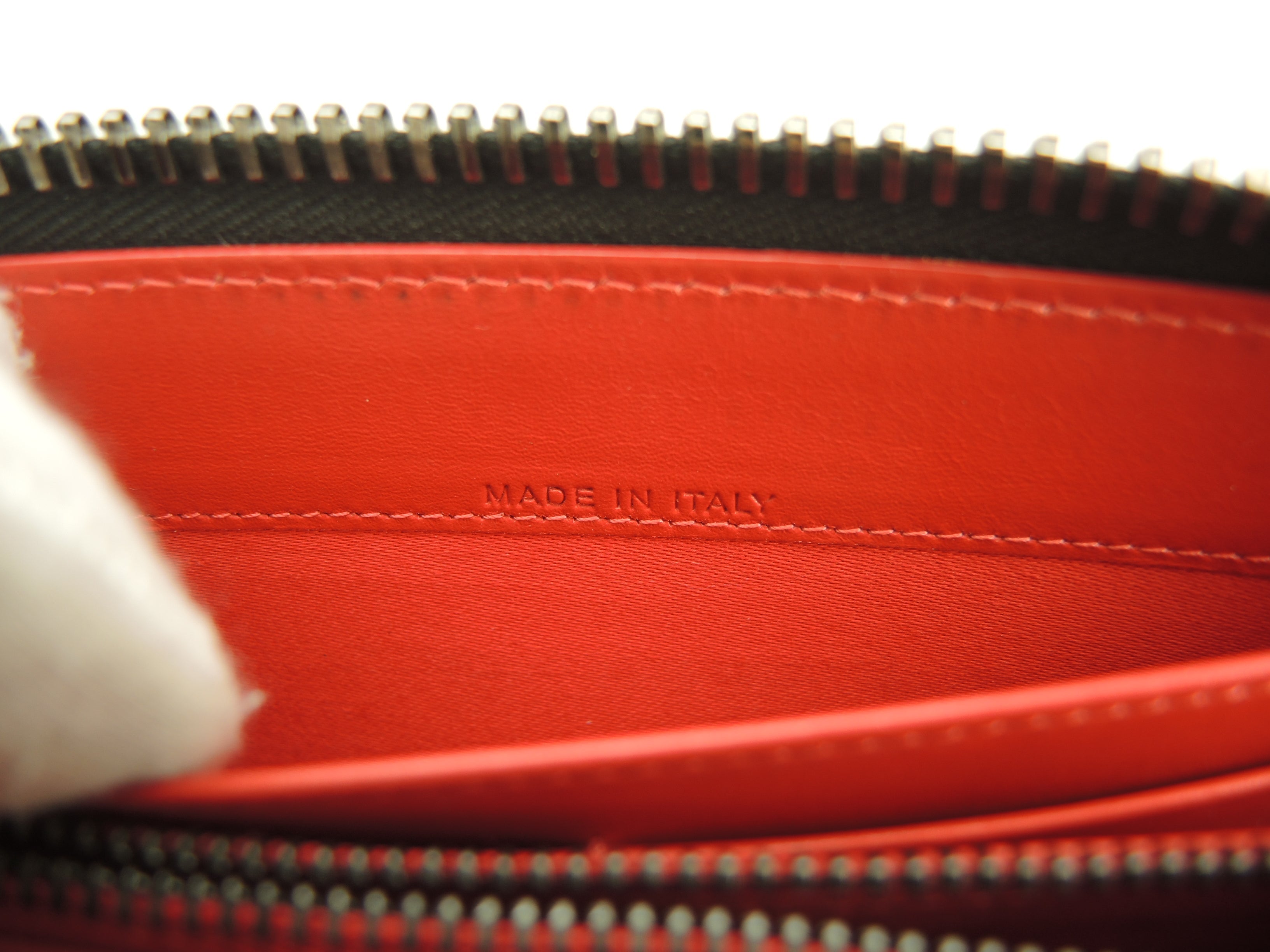 Christian Louboutin portafoglio lungo con zip e borchie, pelle grigia@ 65