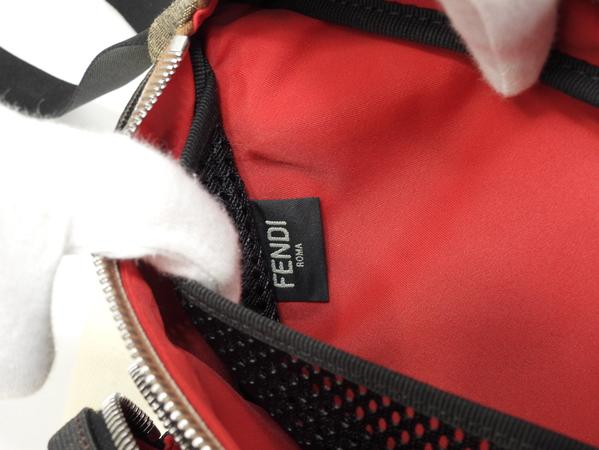 Fendi marsupio piccolo, Pechin in nylon nero e giallo, marsupio, bum bag, condizioni eccellenti @ 2