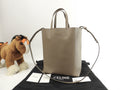 CELINE Cabas Small Vertical Borsa a mano in pelle grigia con tracolla Pochette @W-CU-8210