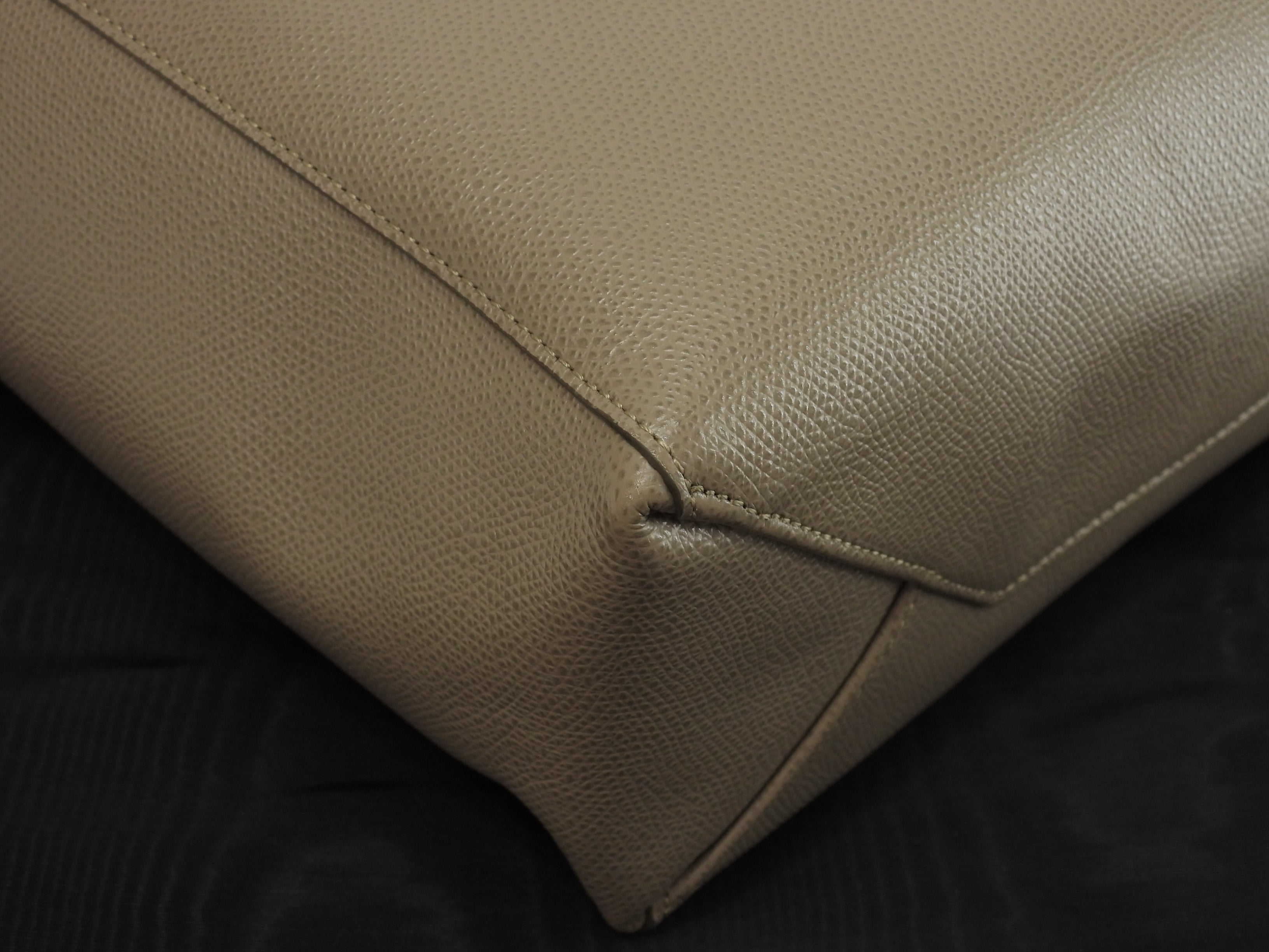 CELINE Cabas Small Vertical Borsa a mano in pelle grigia con tracolla Pochette @W-CU-8210