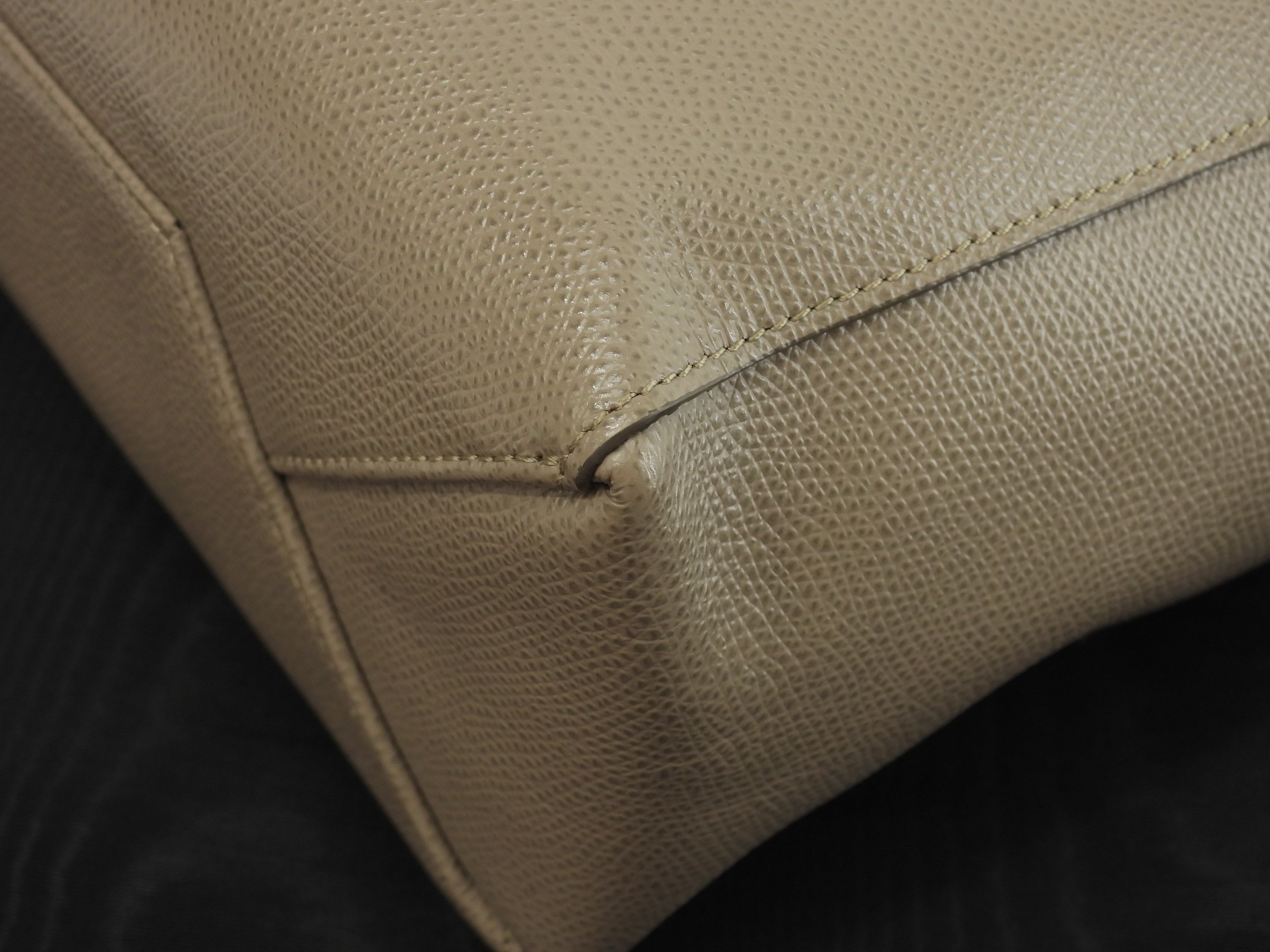 CELINE Cabas Small Vertical Borsa a mano in pelle grigia con tracolla Pochette @W-CU-8210