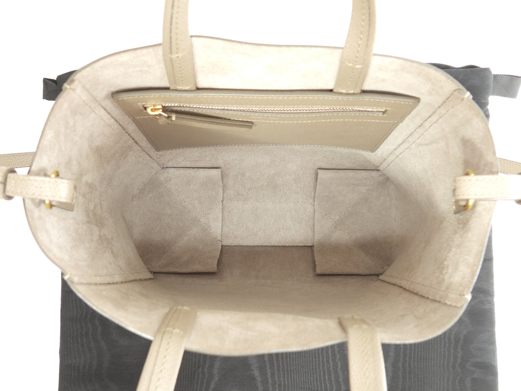 CELINE Cabas Small Vertical Borsa a mano in pelle grigia con tracolla Pochette @W-CU-8210