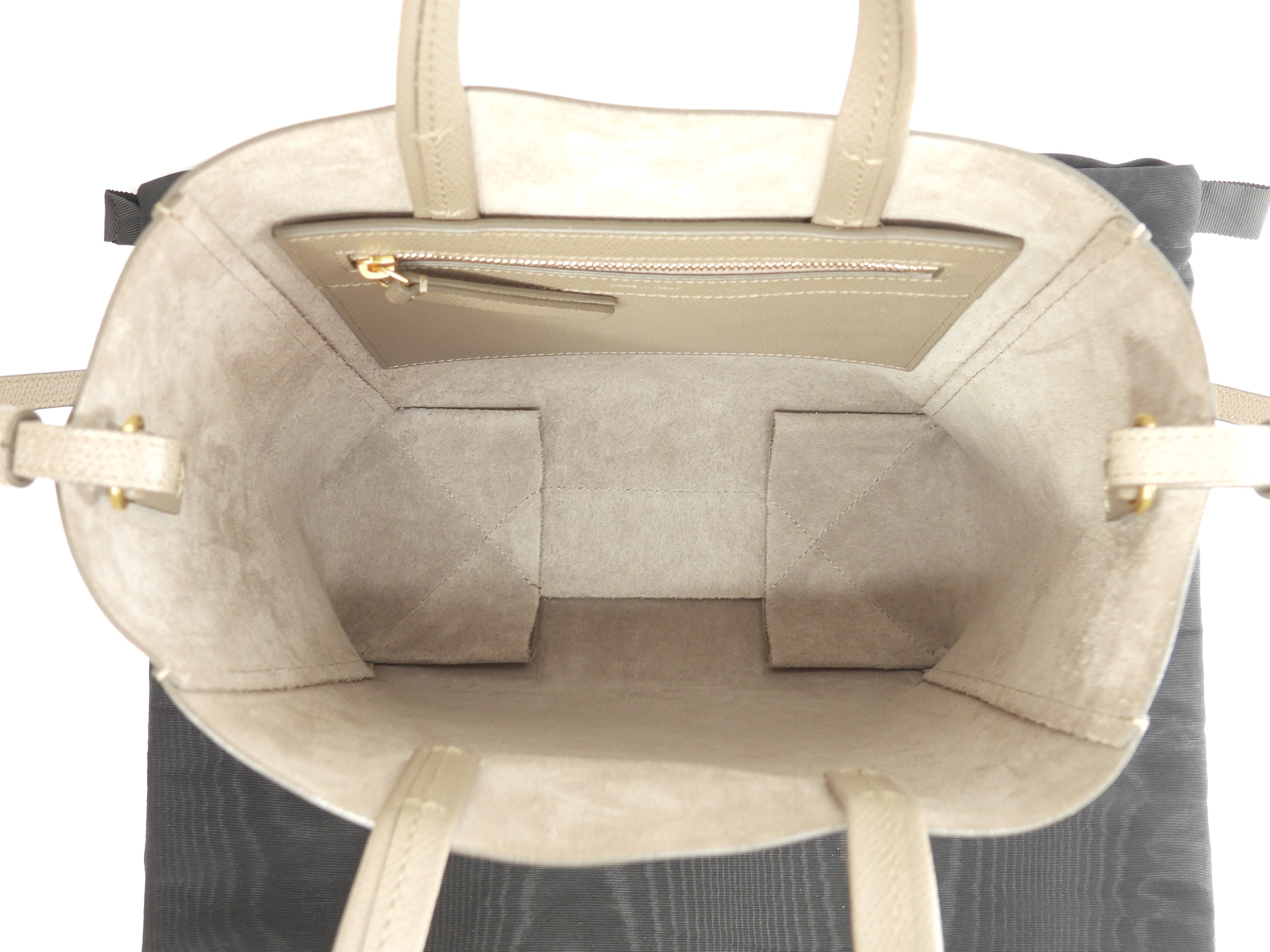 CELINE Cabas Small Vertical Borsa a mano in pelle grigia con tracolla Pochette @W-CU-8210