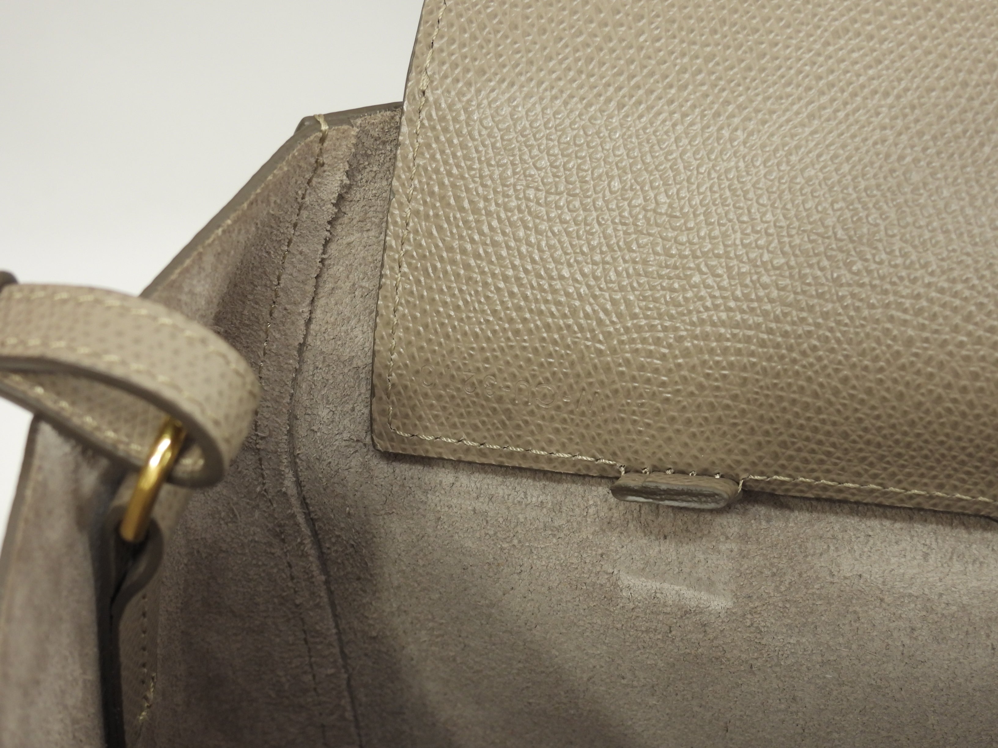 CELINE Cabas Small Vertical Borsa a mano in pelle grigia con tracolla Pochette @W-CU-8210