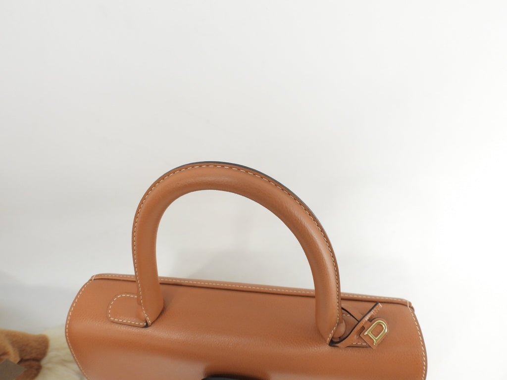 Delvaux Brillant MM Pelle Marrone Borsa a mano Top handle Ottime condizioni@ 323
