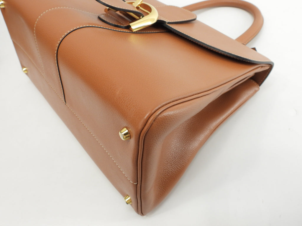 Delvaux Brillant MM Pelle Marrone Borsa a mano Top handle Ottime condizioni@ 323