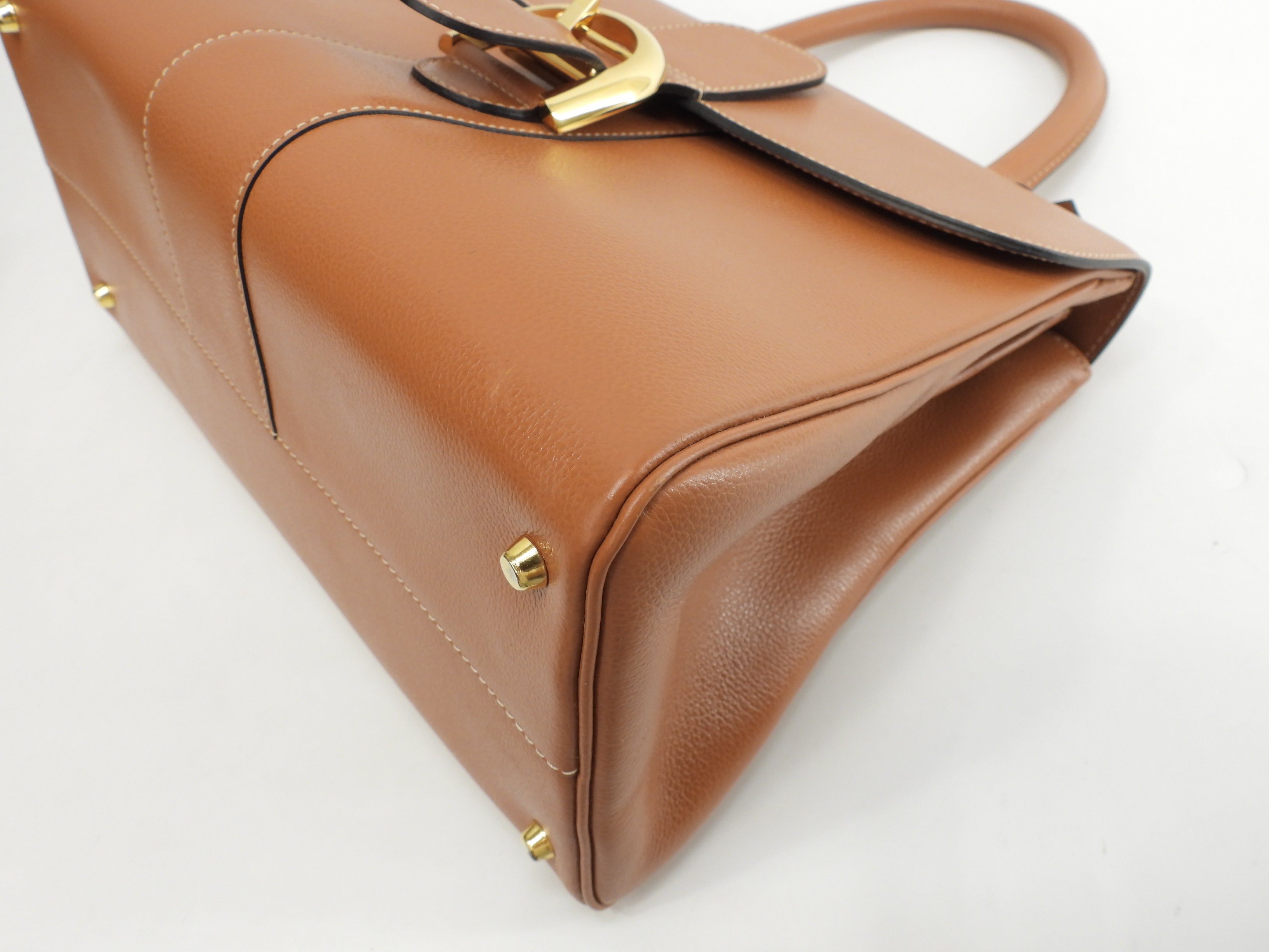 Delvaux Brillant MM Pelle Marrone Borsa a mano Top handle Ottime condizioni@ 323