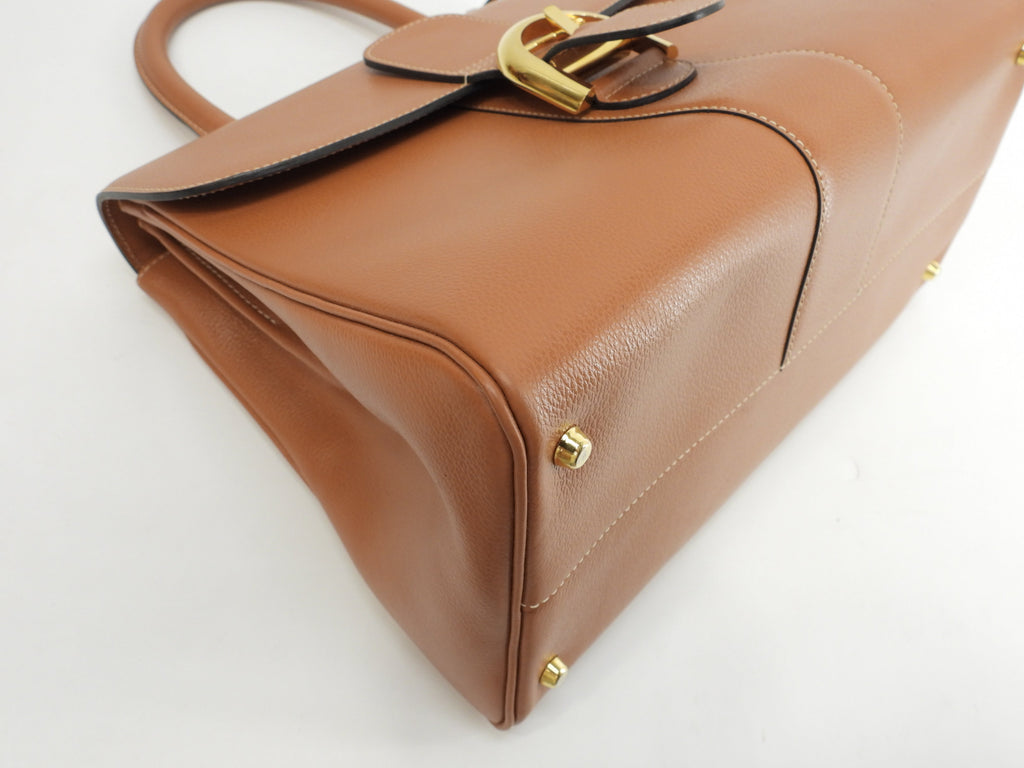 Delvaux Brillant MM Pelle Marrone Borsa a mano Top handle Ottime condizioni@ 323