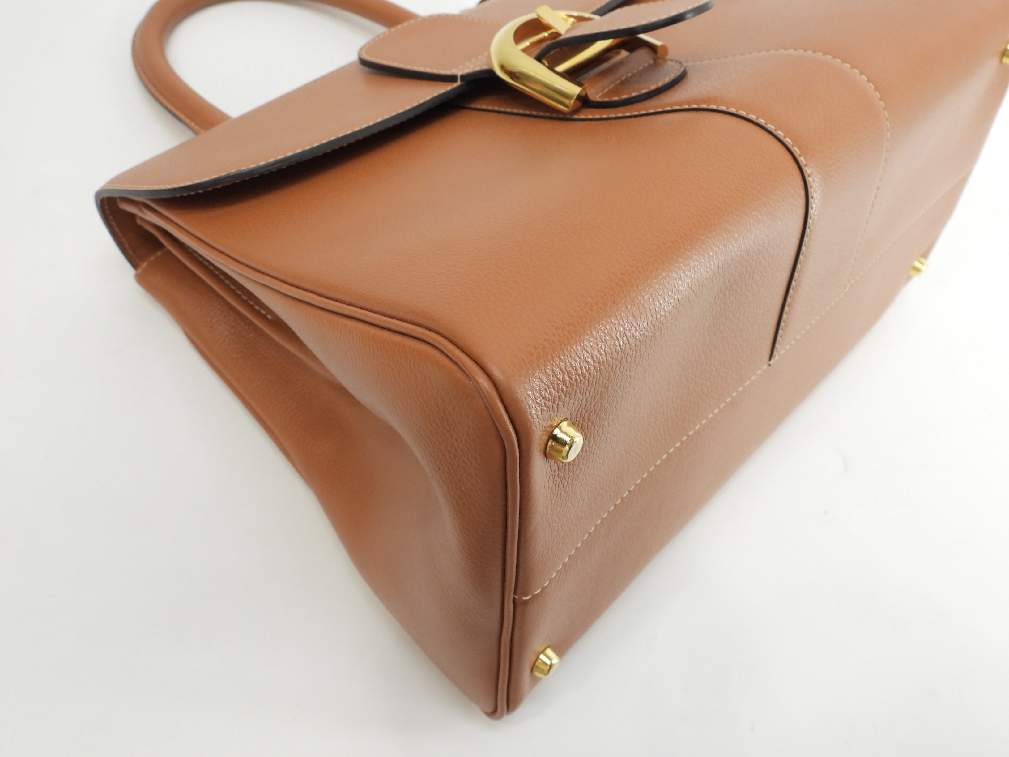 Delvaux Brillant MM Pelle Marrone Borsa a mano Top handle Ottime condizioni@ 323