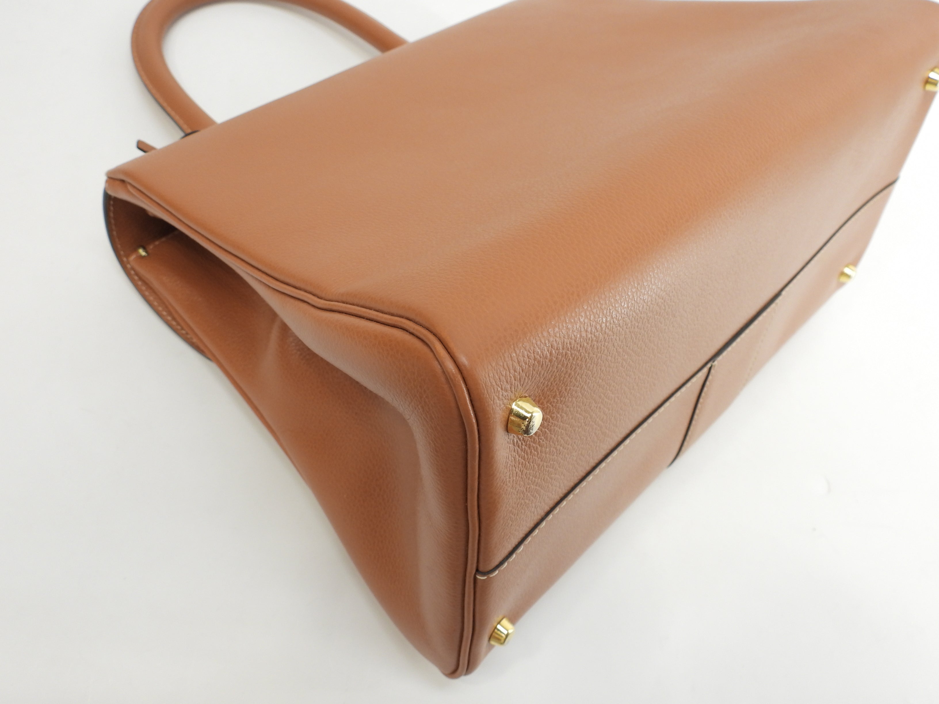 Delvaux Brillant MM Pelle Marrone Borsa a mano Top handle Ottime condizioni@ 323