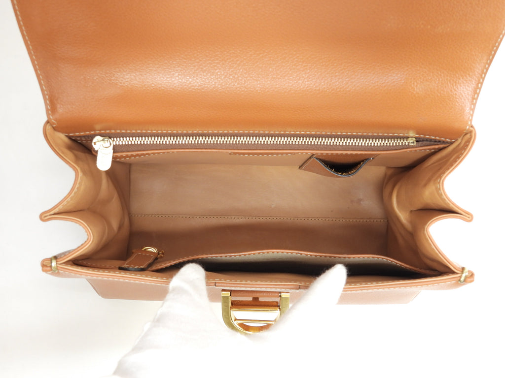 Delvaux Brillant MM Pelle Marrone Borsa a mano Top handle Ottime condizioni@ 323