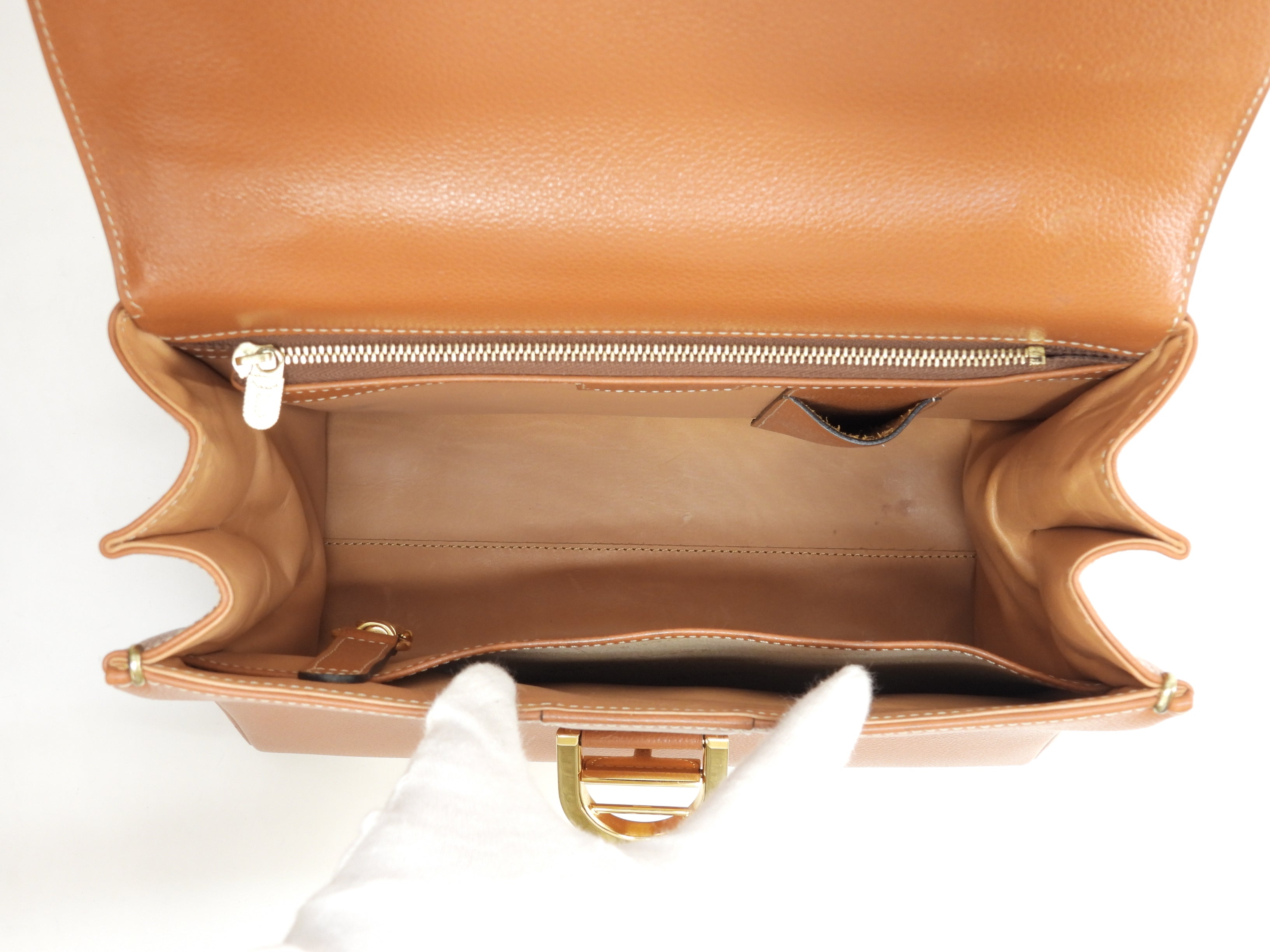 Delvaux Brillant MM Pelle Marrone Borsa a mano Top handle Ottime condizioni@ 323