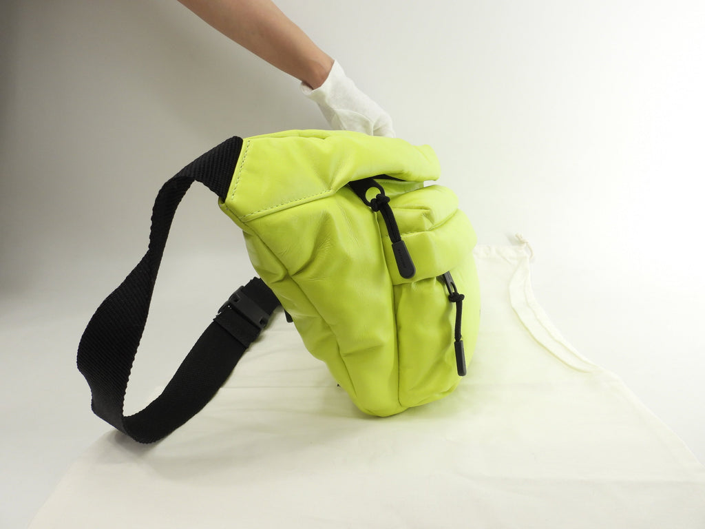 Balenciaga Borsa a cintura grande Every Day in pelle fluorescente gialla, borsa a tracolla @ 39