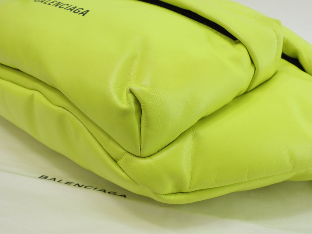Balenciaga Borsa a cintura grande Every Day in pelle fluorescente gialla, borsa a tracolla @ 39