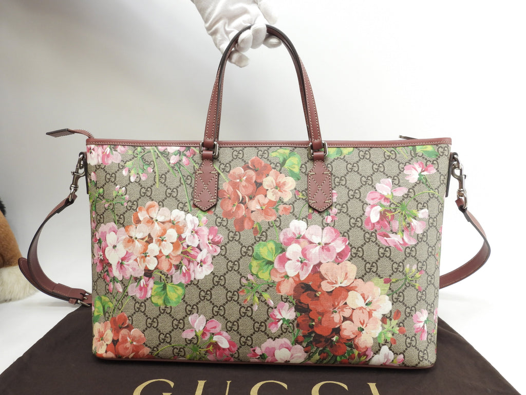 Borsa tote con manici Gucci Blooms Soft GG grigia floreale, in condizioni eccellenti@ 5