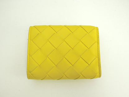 Bottega Veneta Mini Portafoglio, interno Intrecciato, Pelle Gialla, Portafoglio Compatto @P01444702Q