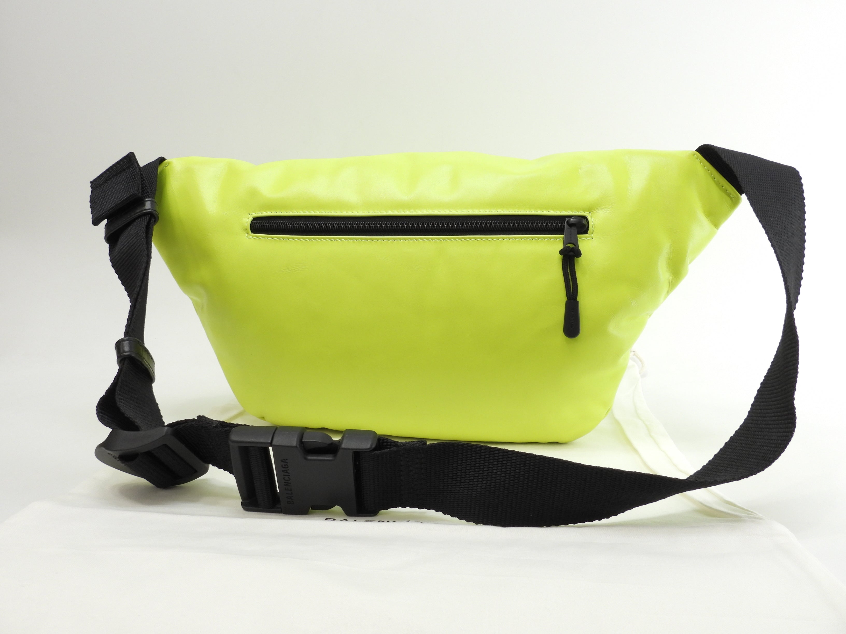 Balenciaga Borsa a cintura grande Every Day in pelle fluorescente gialla, borsa a tracolla @ 39