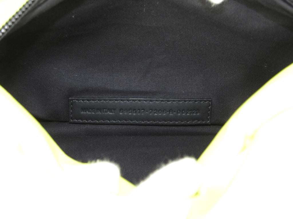 Balenciaga Borsa a cintura grande Every Day in pelle fluorescente gialla, borsa a tracolla @ 39