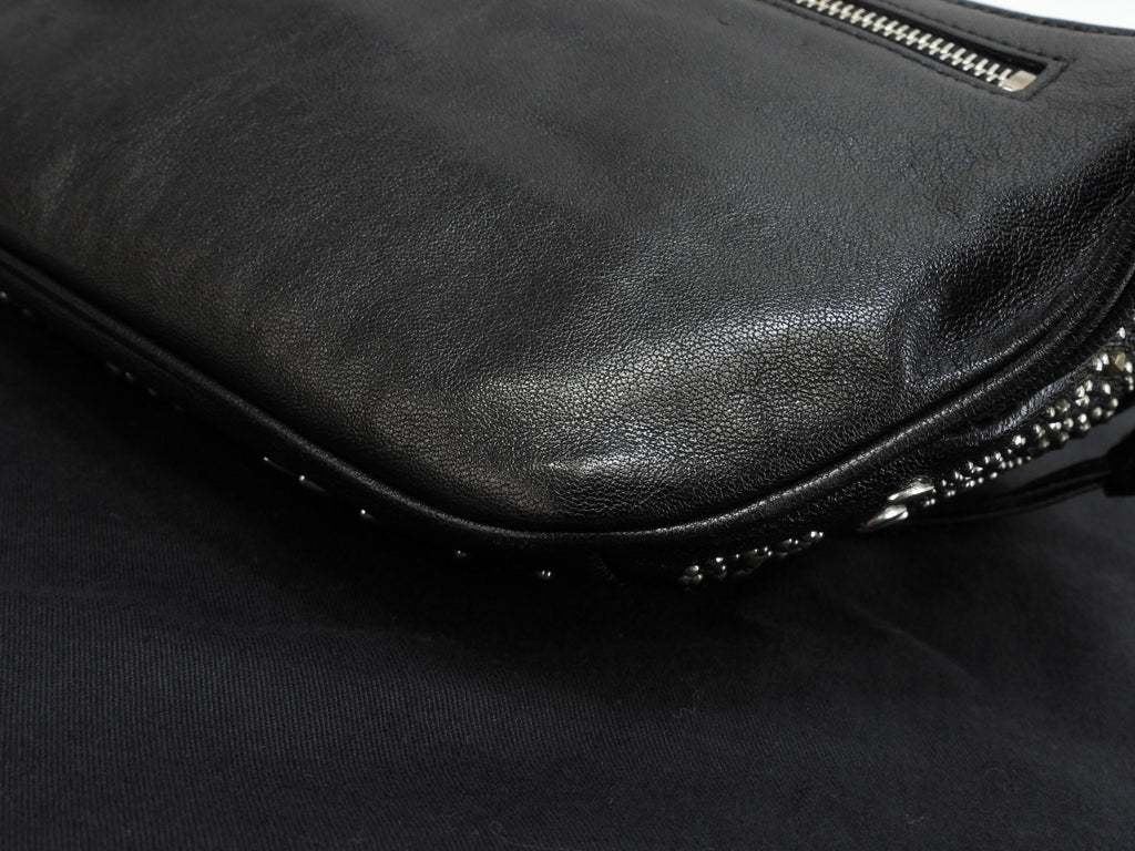 Saint Laurent marsupio City in pelle nera, edizione limitata, borsa a tracolla con borchie, condizioni eccellenti @ 1