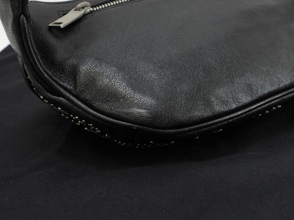 Saint Laurent marsupio City in pelle nera, edizione limitata, borsa a tracolla con borchie, condizioni eccellenti @ 1