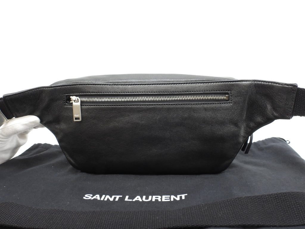 Saint Laurent marsupio City in pelle nera, edizione limitata, borsa a tracolla con borchie, condizioni eccellenti @ 1