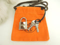 Hermès lucchetto con 2 chiavi argento brillante, padlLock, chiavi 120, charm per borsa, ottime condizioni@ 198