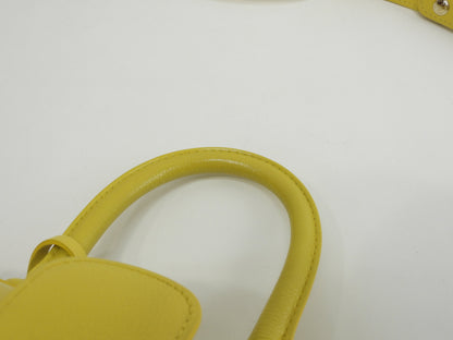 Delvaux Brillant Mini, pelle stampata, giallo, borsa a mano, pochette, borsa a tracolla@A04H