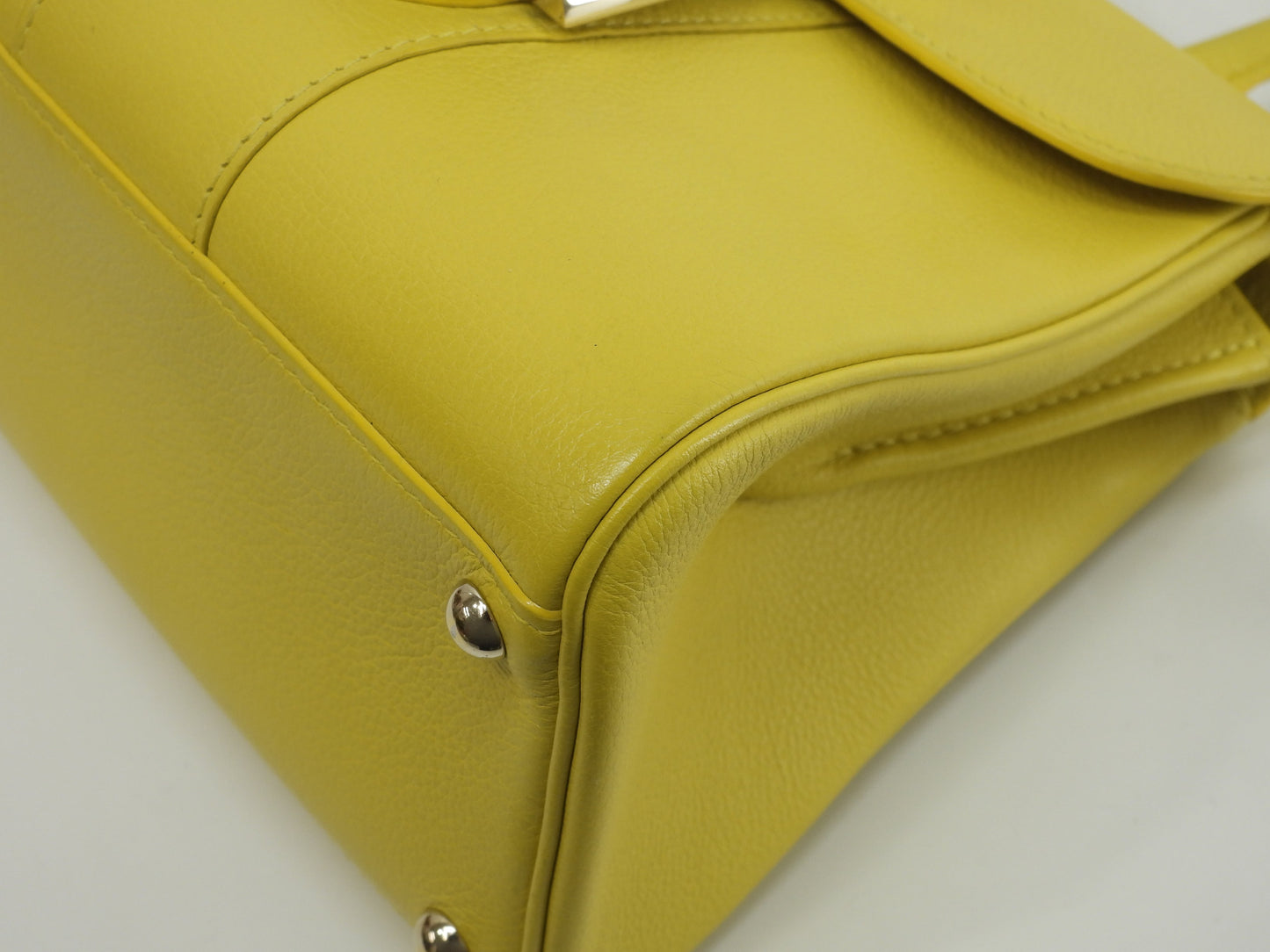 Delvaux Brillant Mini, pelle stampata, giallo, borsa a mano, pochette, borsa a tracolla@A04H