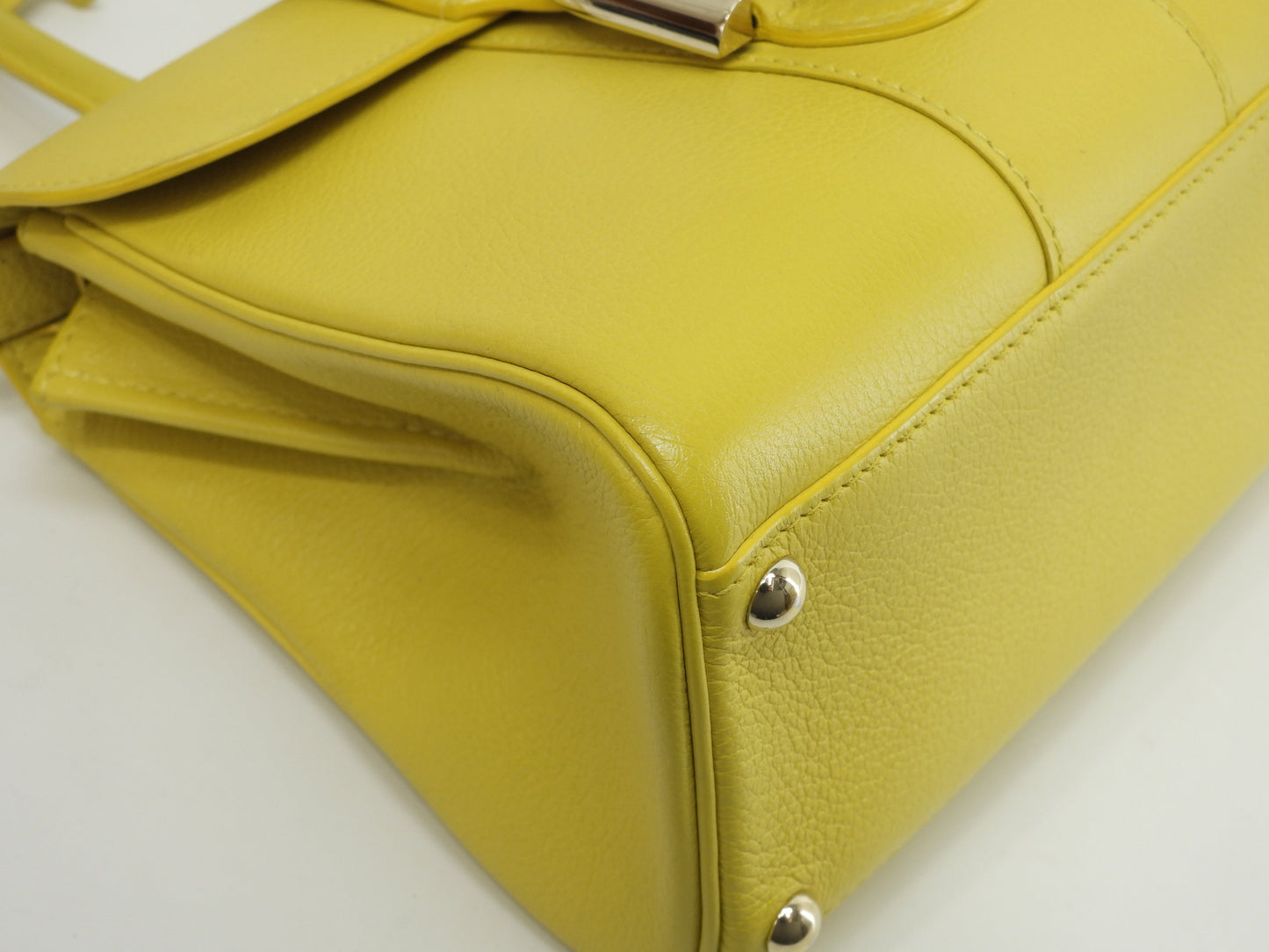 Delvaux Brillant Mini, pelle stampata, giallo, borsa a mano, pochette, borsa a tracolla@A04H