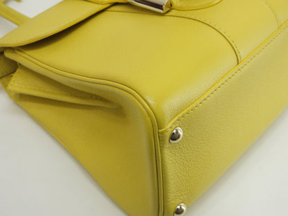 Delvaux Brillant Mini, pelle stampata, giallo, borsa a mano, pochette, borsa a tracolla@A04H