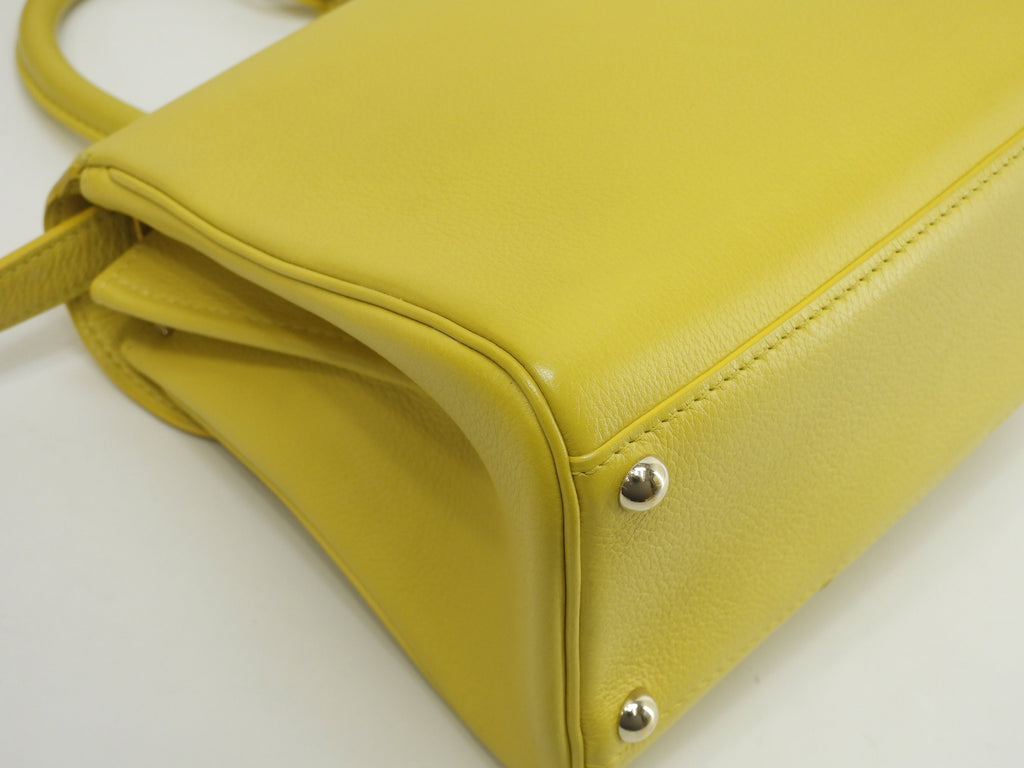 Delvaux Brillant Mini, pelle stampata, giallo, borsa a mano, pochette, borsa a tracolla@A04H
