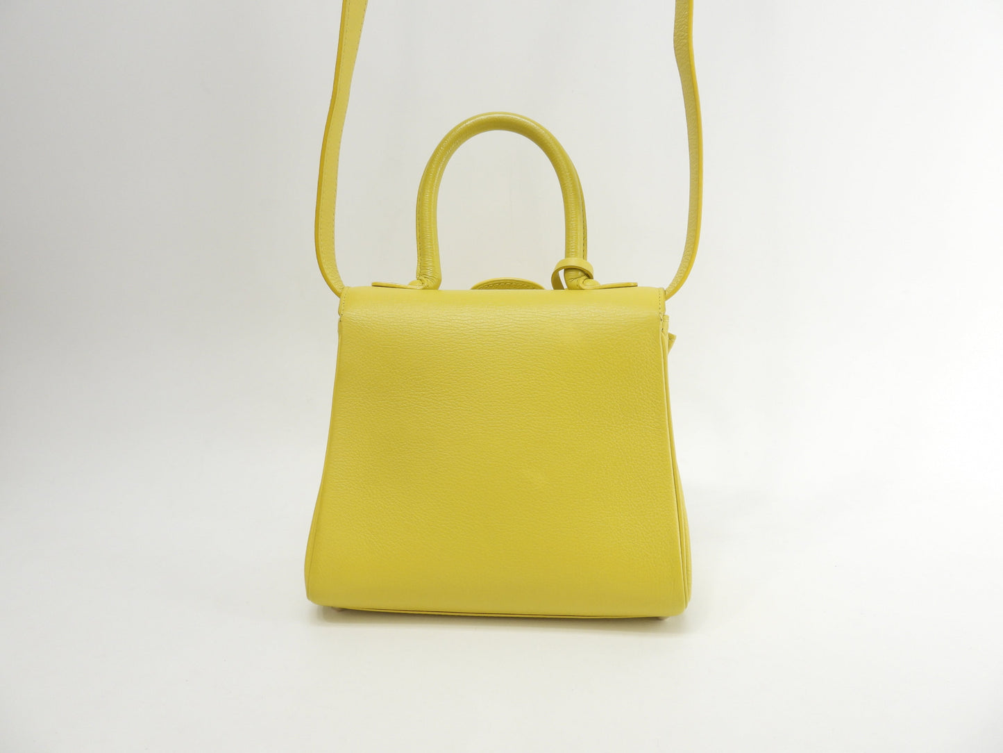 Delvaux Brillant Mini, pelle stampata, giallo, borsa a mano, pochette, borsa a tracolla@A04H