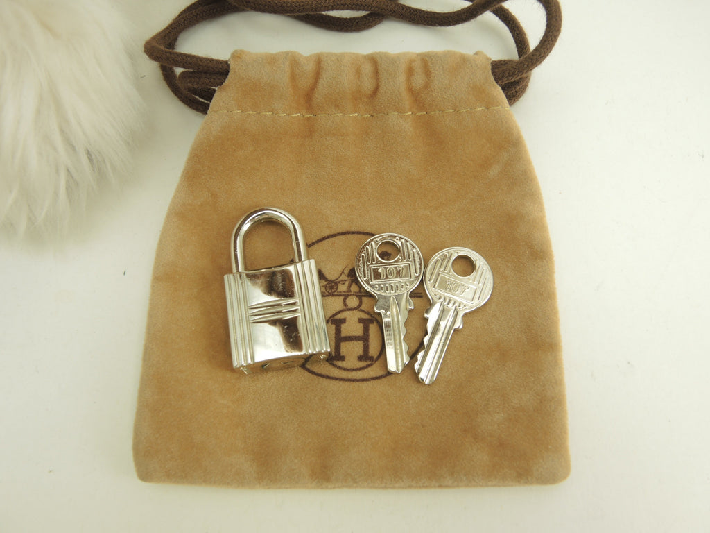 Hermes lucchetto con 2 chiavi argento brillante 107 charm borsa, ottime condizioni @ 200