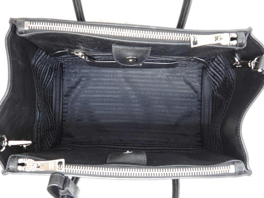 Borsa a mano Prada in pelle nera, con tracolla, tote bag, borsa a tracolla @1657/R